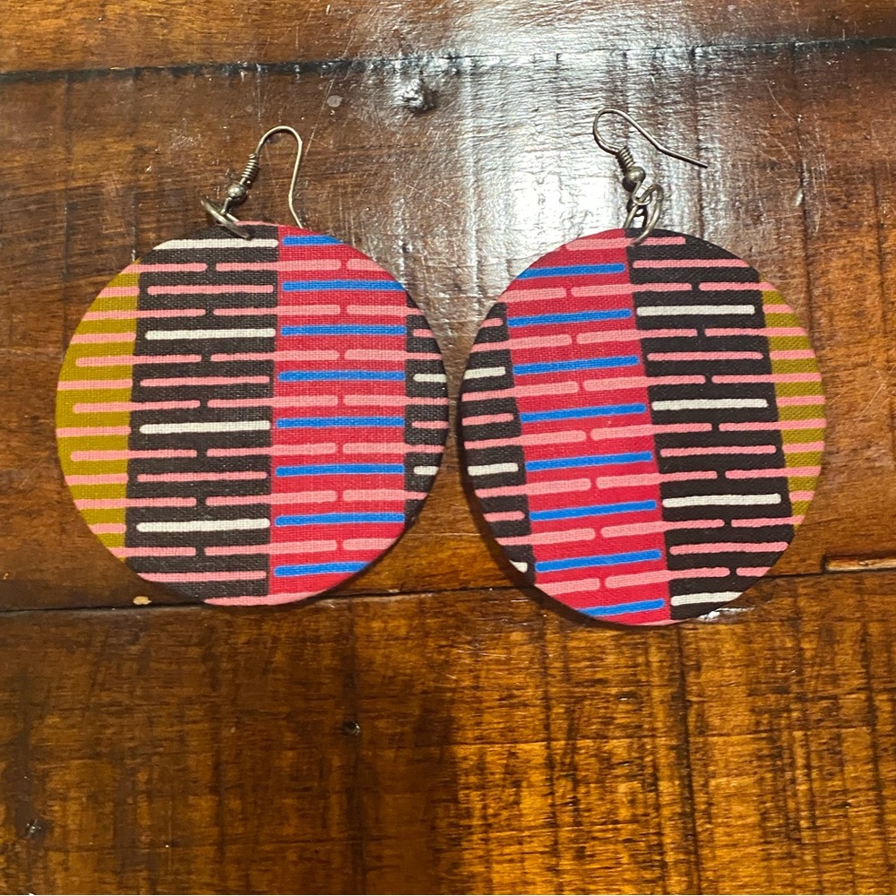 Cloth Covered Earrings from Kenya